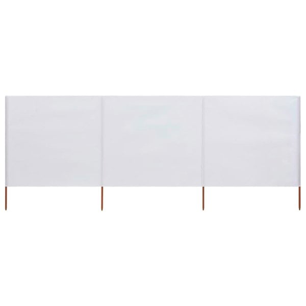 Berkfield 3-panel Wind Screen Fabric 400x80 cm Sand White