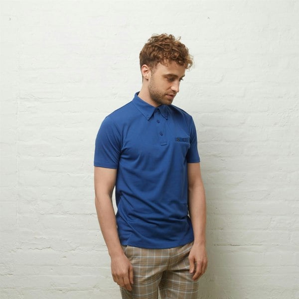 Gabicci V54GX18 Mens Ladro Jersey Polo Shirt Gabicci Vintage - SAPPHIRE