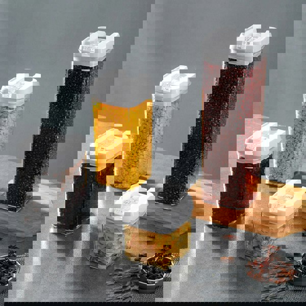 smartbies 7-Piece Stackable Airtight Food Storage Containers | BPA-Free Eco-Friendly Pantry Organiser Set | Multiple Sizes for Kitchen Organisation