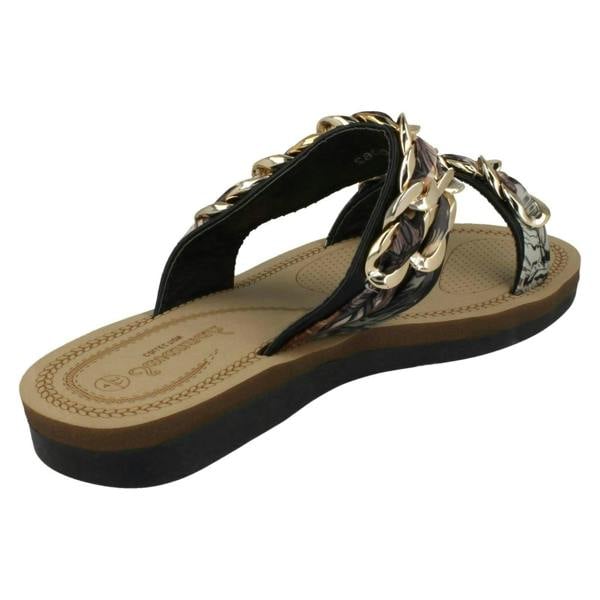 Savannah Ladies Savannah Flat Double Braided Strap Sandals