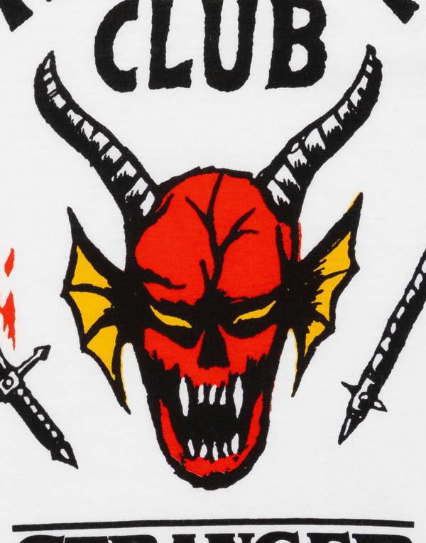 Stranger Things Unisex Kids White Hellfire Club Short Sleeved T-Shirt