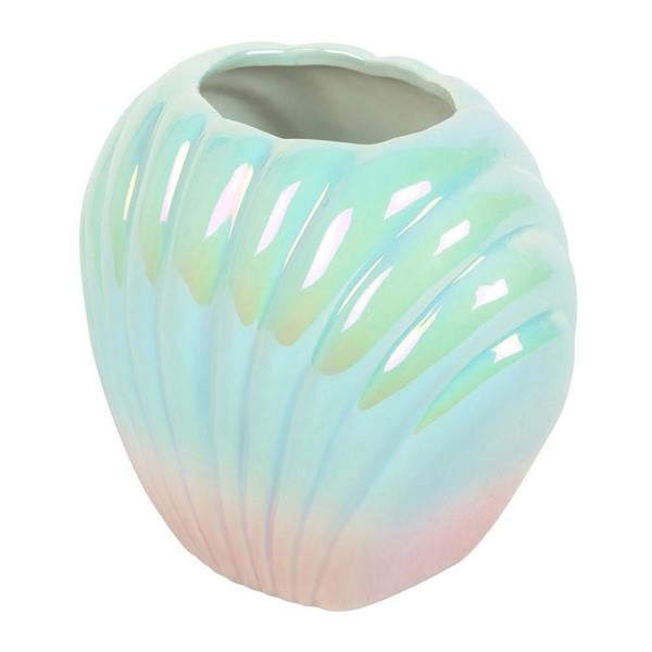 Kingsbury Gifts Iridescent Pearlescent Ceramic Shell Vase