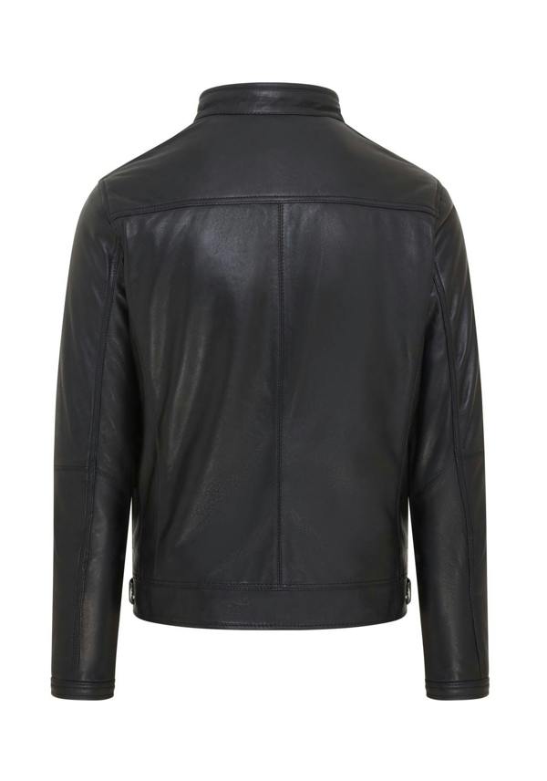 Infinity Leather Mens Black Café Racer Biker Leather Jacket - Aniak