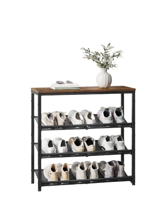 Modcraft 4-Tier Metal Shoe Rack with Adjustable Mesh Shelves