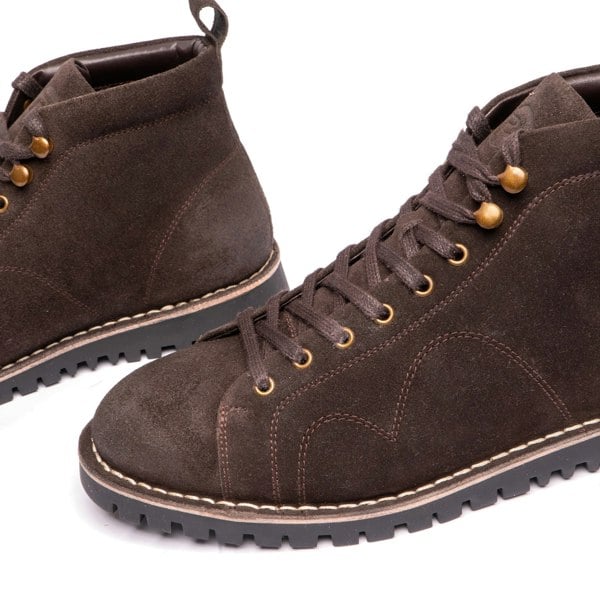 Popps 1961 MOD Mens Suede Boots Brown