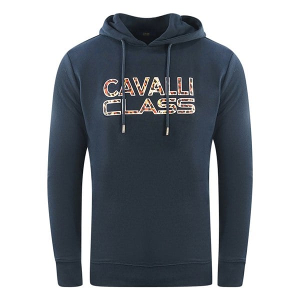 Cavalli Class Brand Logo Hoodie - Navy Blue