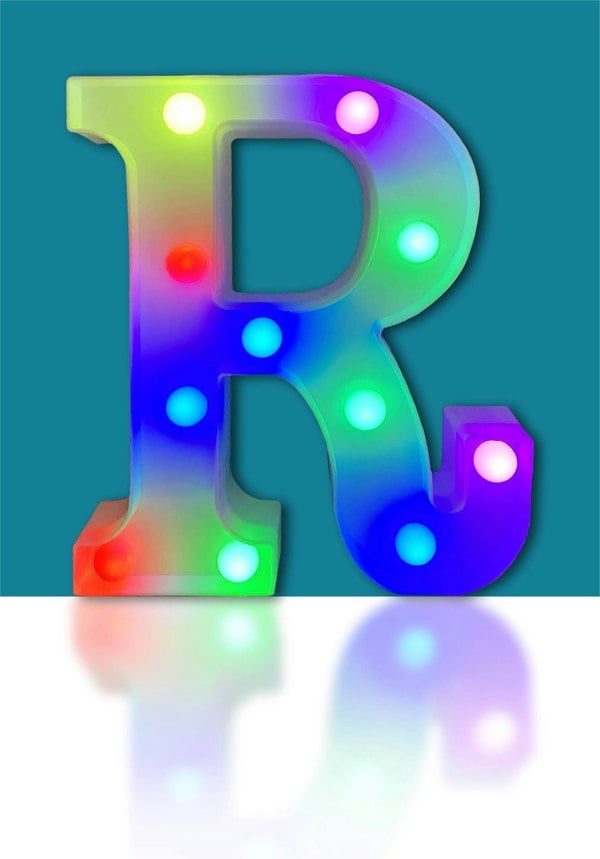 St Helens Battery Operated RGB Letter   With Remote Control Letter R