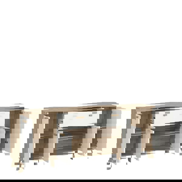 Furniture To Go Ikast Sideboard 4 Doors + 1 Drawer in Jackson Hickory and White