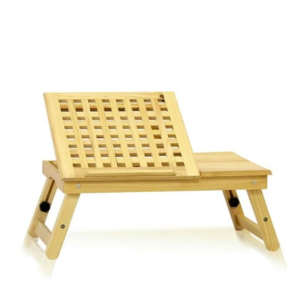 WALPLUS FNCL 33008 Pine Solid Wood AdJustable Ventilated Notebook Lapdesk, Natural | Modern Living Room Furniture