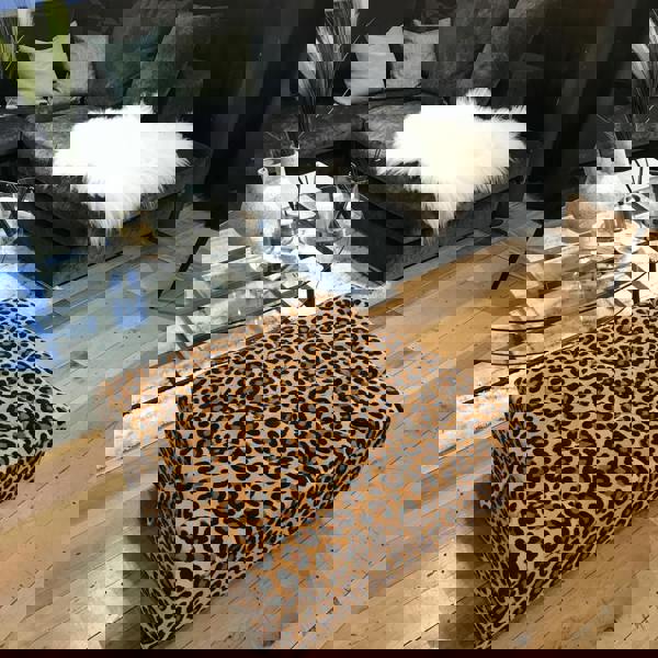 Deep buttoned square ottoman storage box UK handmade furniture
