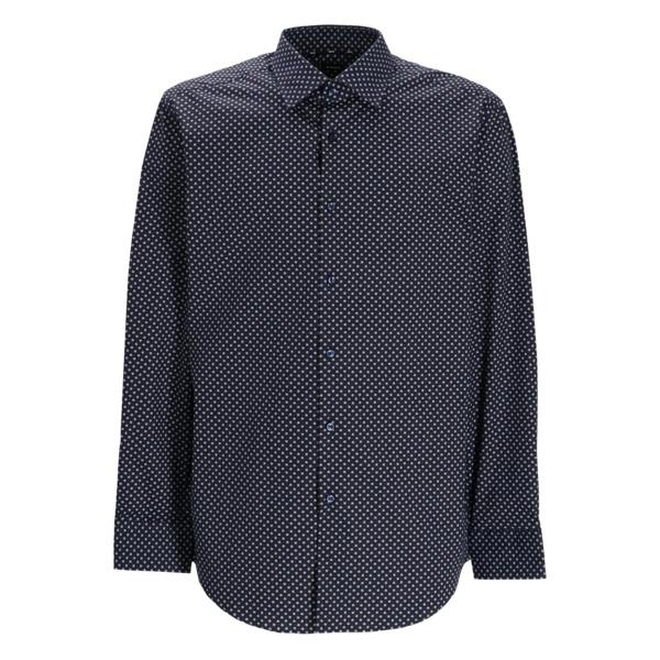 Boss Mens Polka Dot Regular Long-Sleeved Shirt - Dark Blue - 