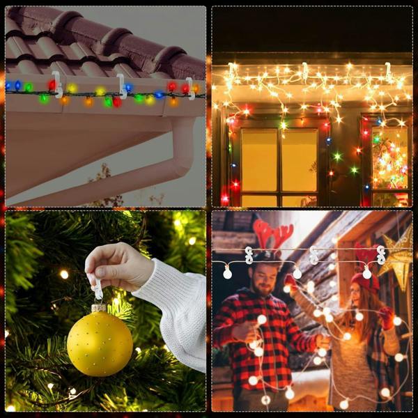 36 Pack Clear Mini Gutter Hooks for Discreet Hanging of Christmas Lights image 3