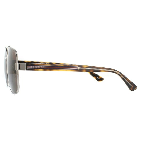 Gucci Sunglasses GG0529S 002 Ruthenium Havana Brown
