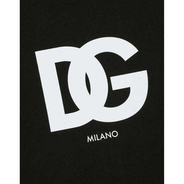Dolce & Gabbana DG Milano Logo Print T-Shirt   in  Black