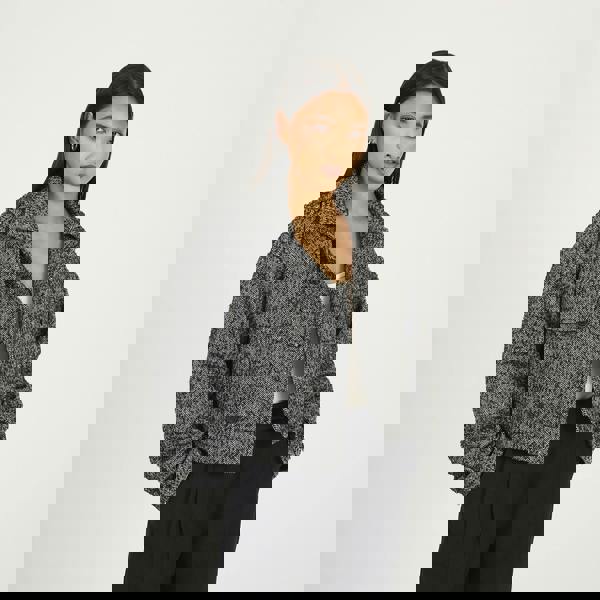 Brave Soul Black Faux Wool Double Breasted Jacket - Black Image 1