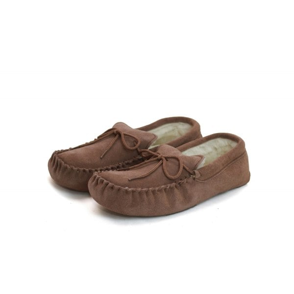 Eastern Counties Leather Unisex Wool-blend Soft Sole Moccasins - Camel