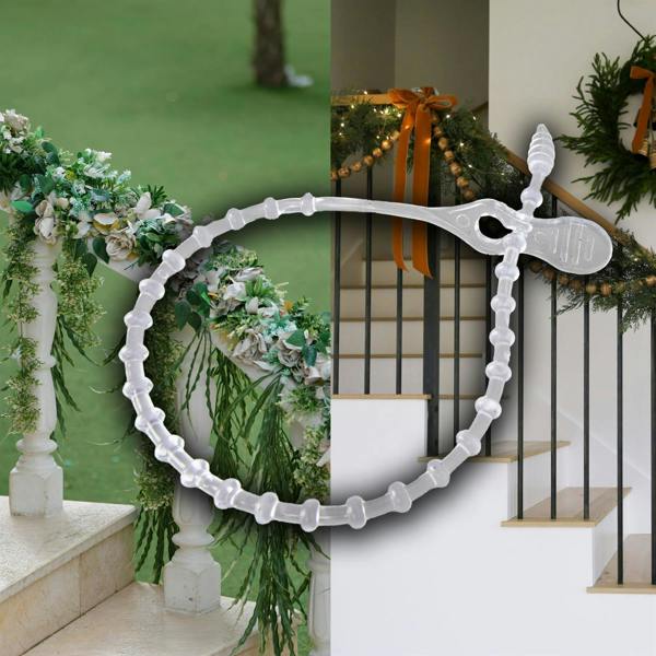 Shatchi 33cm Clear Adjustable Cable Ties for Garlands, Lights and Cables | Reusable PVC Holders