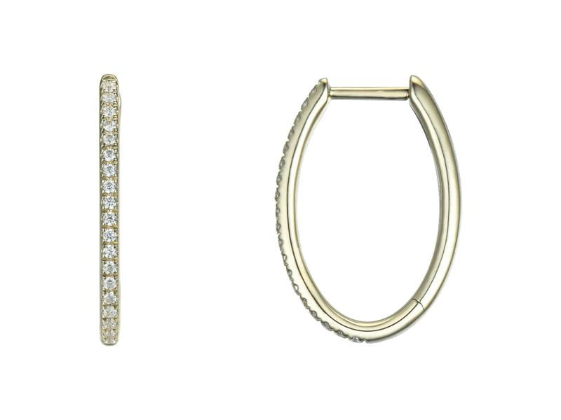 Sarah Layton Diamond Oval Hoop Earrings, 0.19ct - 9ct Yellow Gold - 20.09210.9YEA