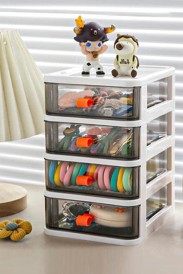 Desktop Drawer Transparent Stationery Storage Box