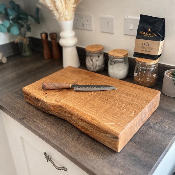 Giraffes & Craftz XL Thick Oak Live Edge James Martin Style Chopping Board Block