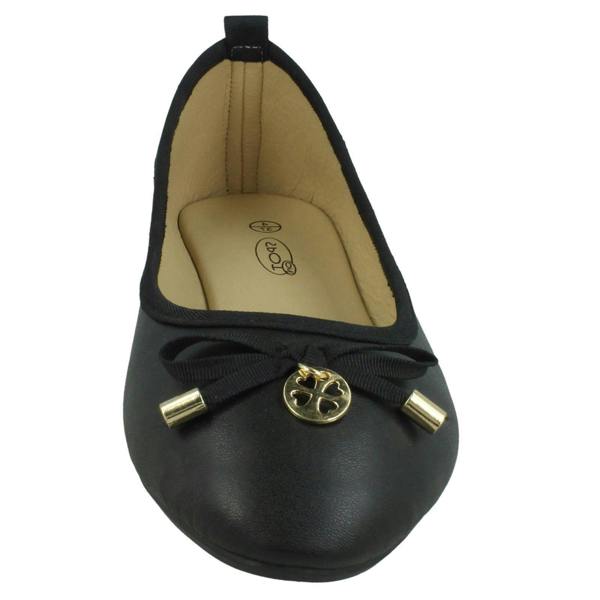 Spot On Ladies Spot On Flat Black Ballerina Shoes F80530