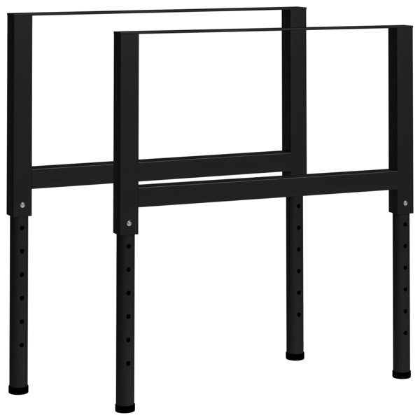 Berkfield Adjustable Work Bench Frames 2 pcs Metal 85x(69-95.5) cm Black