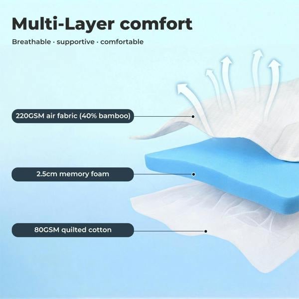 Lavio Mattress Topper Pillowtop Memory Foam Cover Bed Protector King King