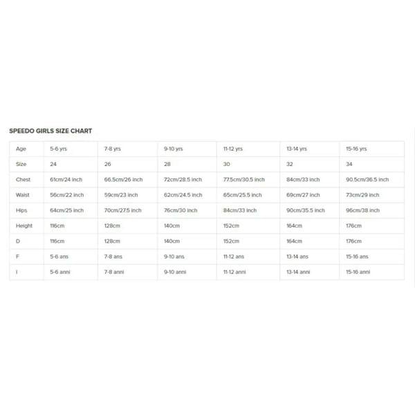 Speedo girls hyperboom allover medalist swimsuit size chart black green