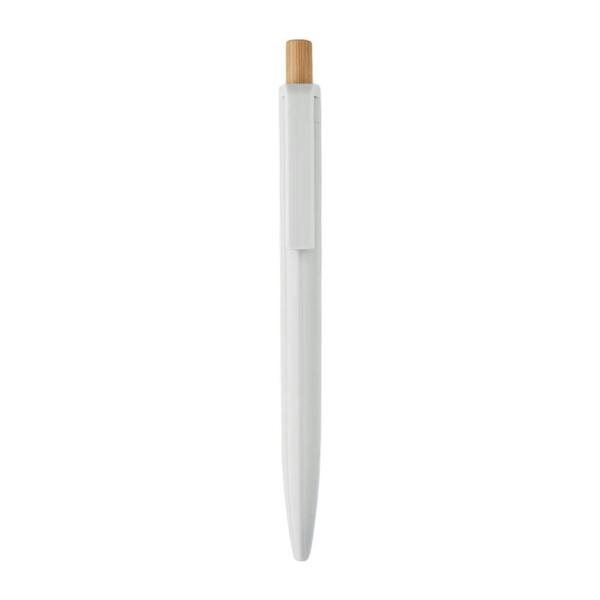 MidOcean Penu Bamboo Details Ballpoint Pen - White - 