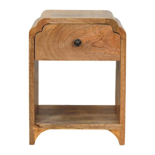 Wyld Haus Paris Natural Mango Wood Nightstand with Drawer and Shelf