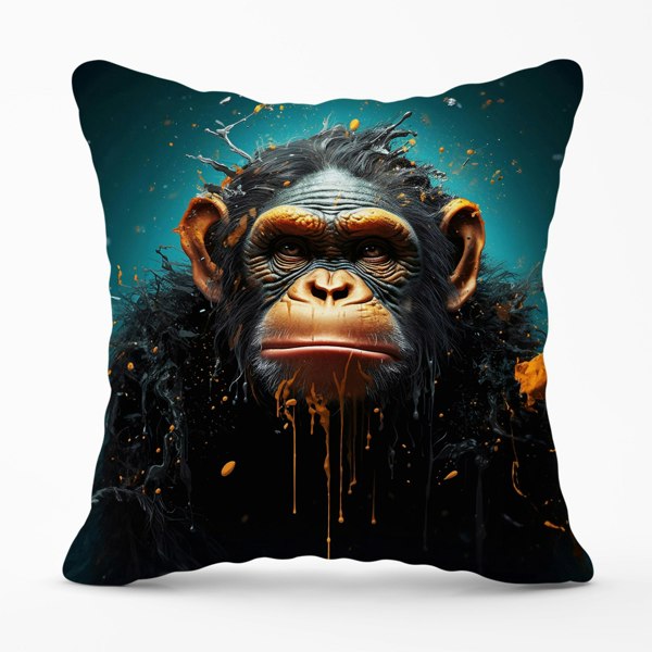 Warren Reed Monkey Face Splashart Blue Cushions