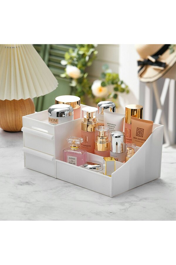 Living and Home Medium Multifunctional Cosmetics And Miscellaneous Storage Box Portable Desktop Makeup Box For Home Dormitory Office