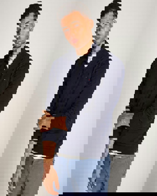 Tommy Hilfiger Essential Cotton 1/4 Zip Mock Mens Sweatshirt - Desert Sky