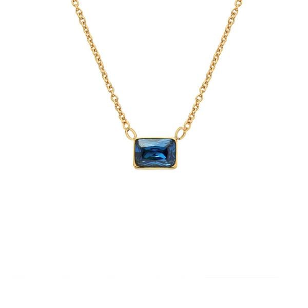 Say It With Emerald Cut Birthstone Necklace - Yellow Gold
