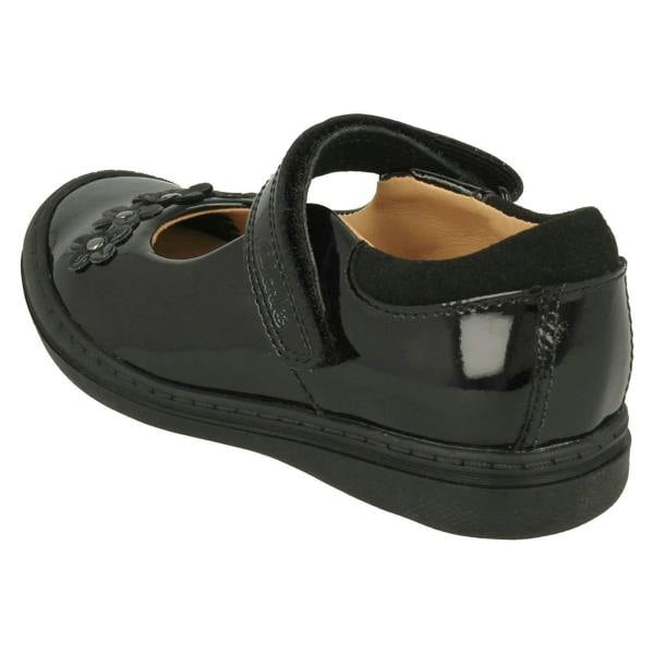 Clarks Girls Clarks Flower Detailed School Shoes Scooter Jump