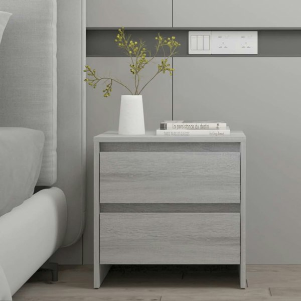 Berkfield Bedside Cabinet Grey Sonoma 45x34.5x44.5 cm Engineered Wood