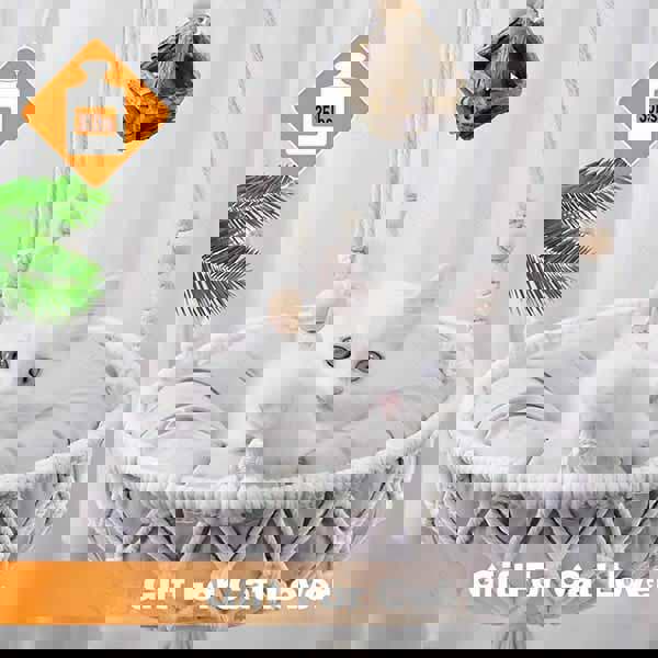 Leaper Semi-Enclosed Hand-Knitted Cat Bed with Mesh Cover