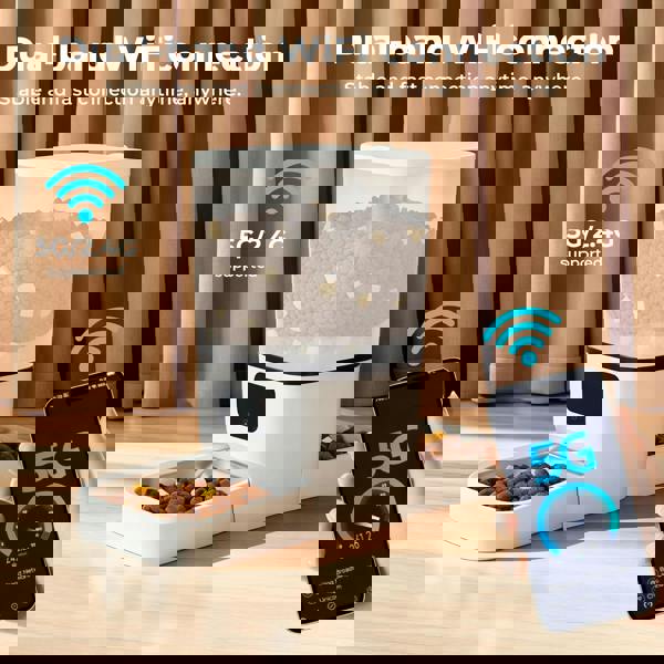 Skylos Dog Feeder Food Automatic Dispenser 6L Dual Bowl APP Timer Portal Contol