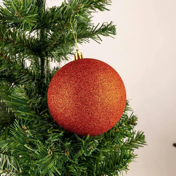 Shatchi Red Shatterproof Christmas Baubles in Pack Sizes of 3 or 6, 10cm Tree Decorations