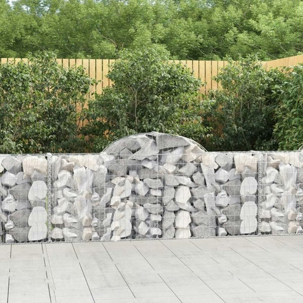 Berkfield Arched Gabion Baskets 10 pcs 200x30x80/100 cm Galvanised Iron