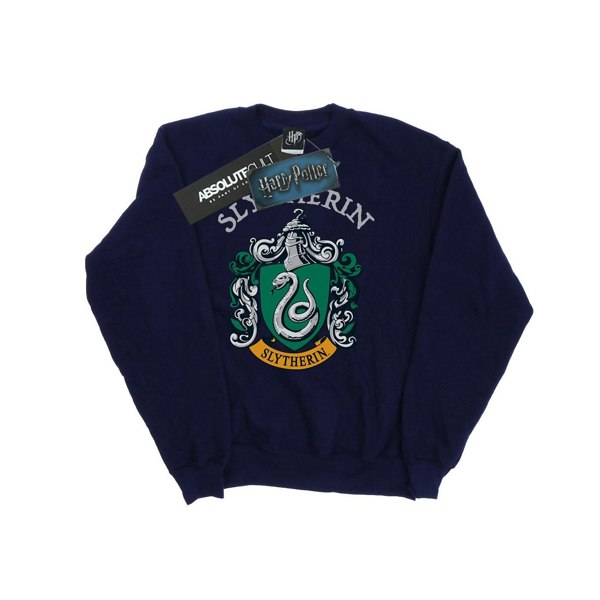 Harry Potter Girls Slytherin Crest Sweatshirt - Navy Blue