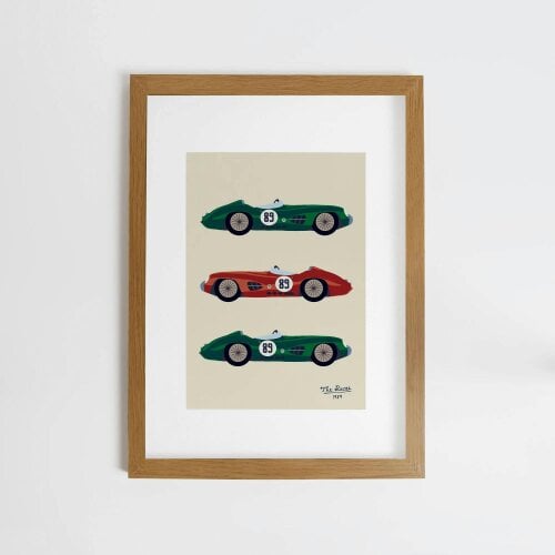 Joules Day at the Races A2 Wood Frame | Green