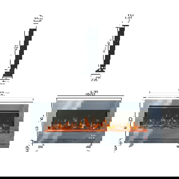 72 inch Wall Mounted Electric Fireplaces With Remote Control 9 Flame Colours Heater Wall Mounted Fireplaces Living and Home