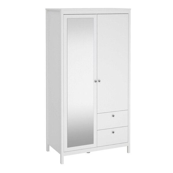 Wyld Haus Gossmere White Wardrobe 2 Doors 2 Drawers
