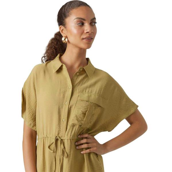 Vero Moda Womens/Ladies Iris Collared Midi Shirt Dress - Khaki - 
