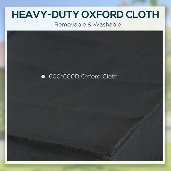 Black oxford fabric cover panel for cargo trailer, removable and washable