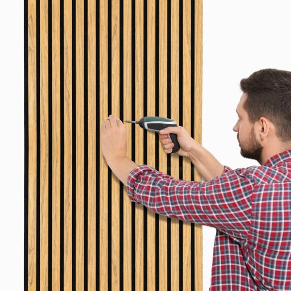 Monstershop Acoustic Slat Wall Panels x 3 - Oak