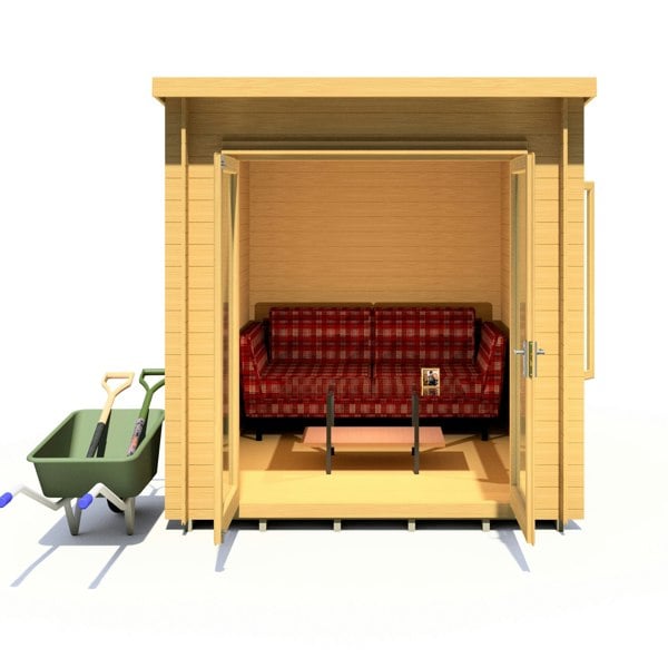 Shire Emneth 10Gx7 Pent Log Cabin 19mm interlock  Cladding - Best Shed