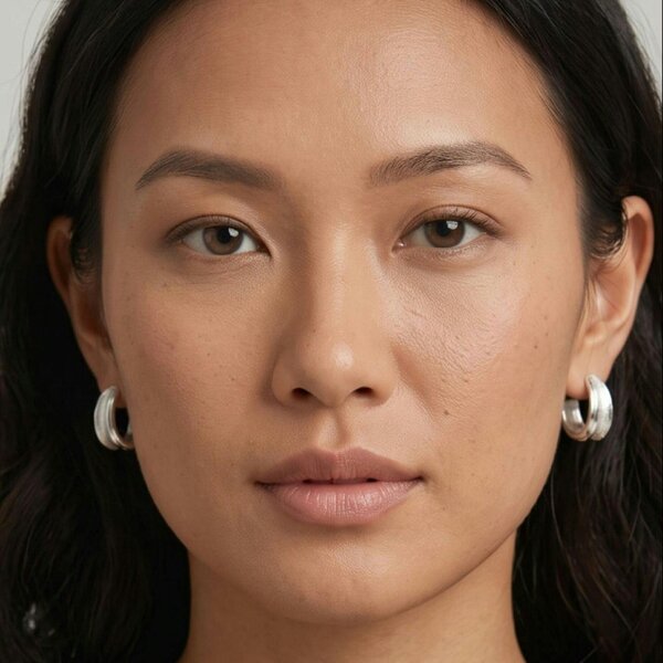 Uchi & Soto Nami Silver Molten Hoop Earrings
