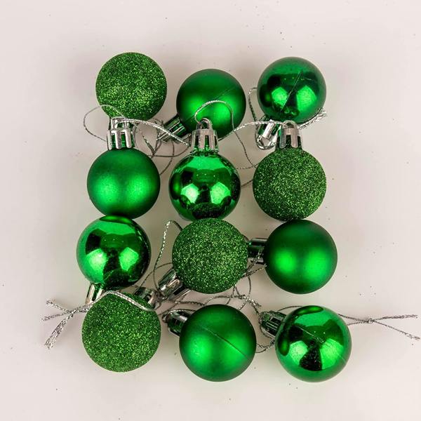 Shatchi Shatterproof Dark Green Christmas Baubles Pack Sizes for Tree Decorations, 30mm PVC Set